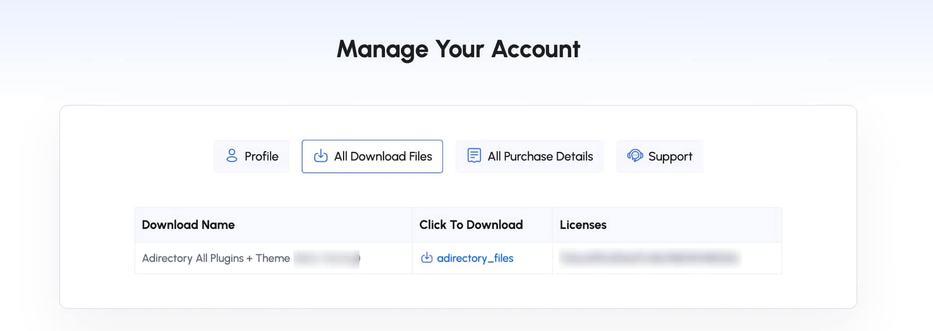 manage your account